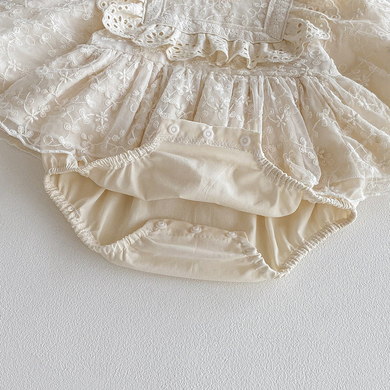 【BABY】レース刺繍プリンセスロンパースSK101102