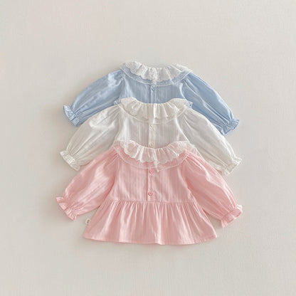 【BABY&KID】かわいいレースフリル襟ブラウスSK103511