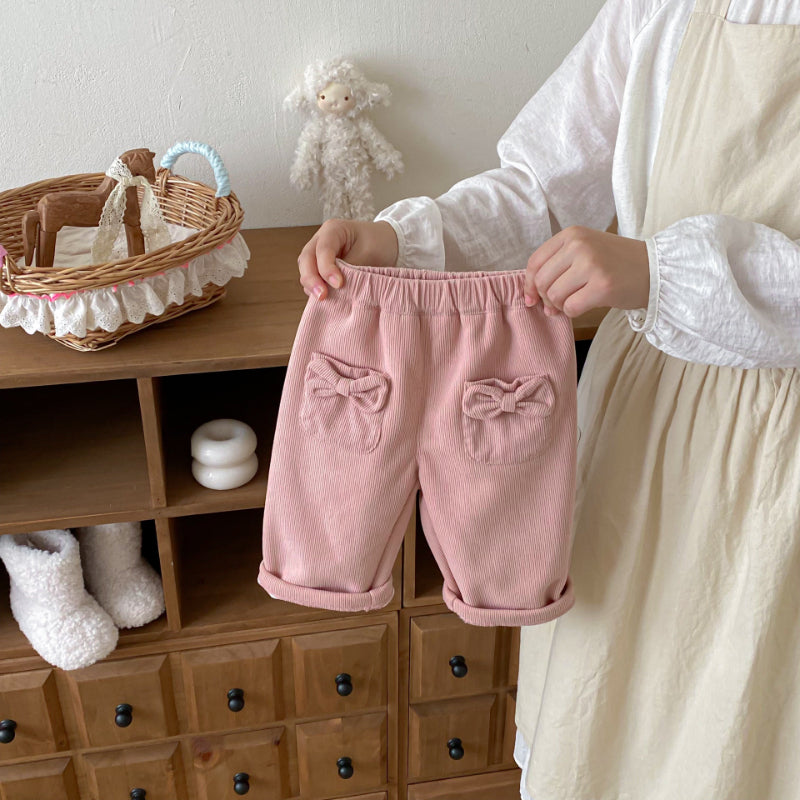 【BABY&KID】冬新作蝶結びコーデュロイあったかパンツSK102528