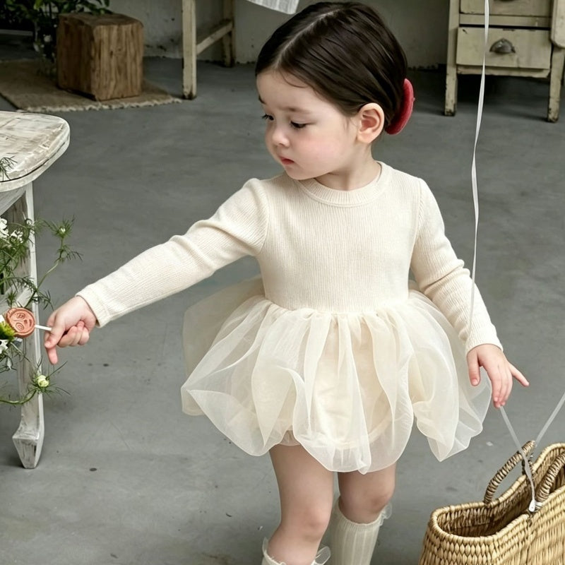 【BABY】チュールニットロンパースワンピースSK107412