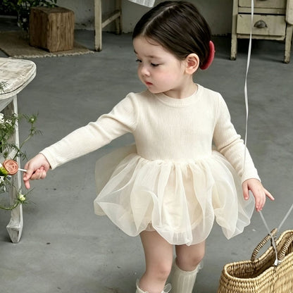 【BABY】チュールニットロンパースワンピースSK107412