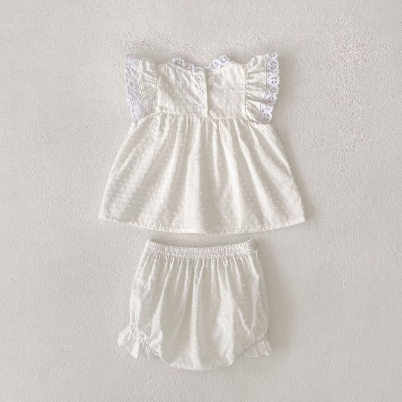 【BABY&KID】夏新作 ガーリーフリル袖セットアップSK081606