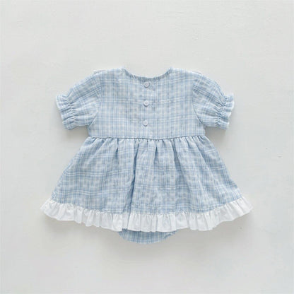 【BABY】夏新作 フリル付きハート柄ロンパースワンピースSK072603