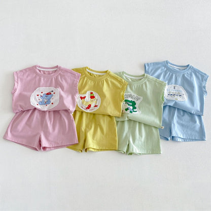 【BABY&KID】夏新作ワッペンセットアップSK105517