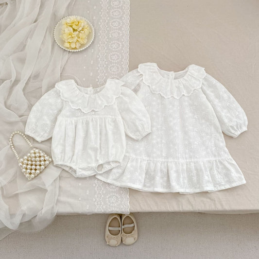 【BABY&KID】ラウンドネック刺繍ロンパース、ワンピースSK107920