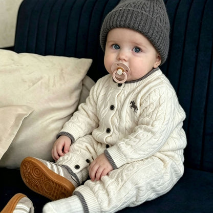 【BABY】ポニー刺繍ニットカバーオールSK106705