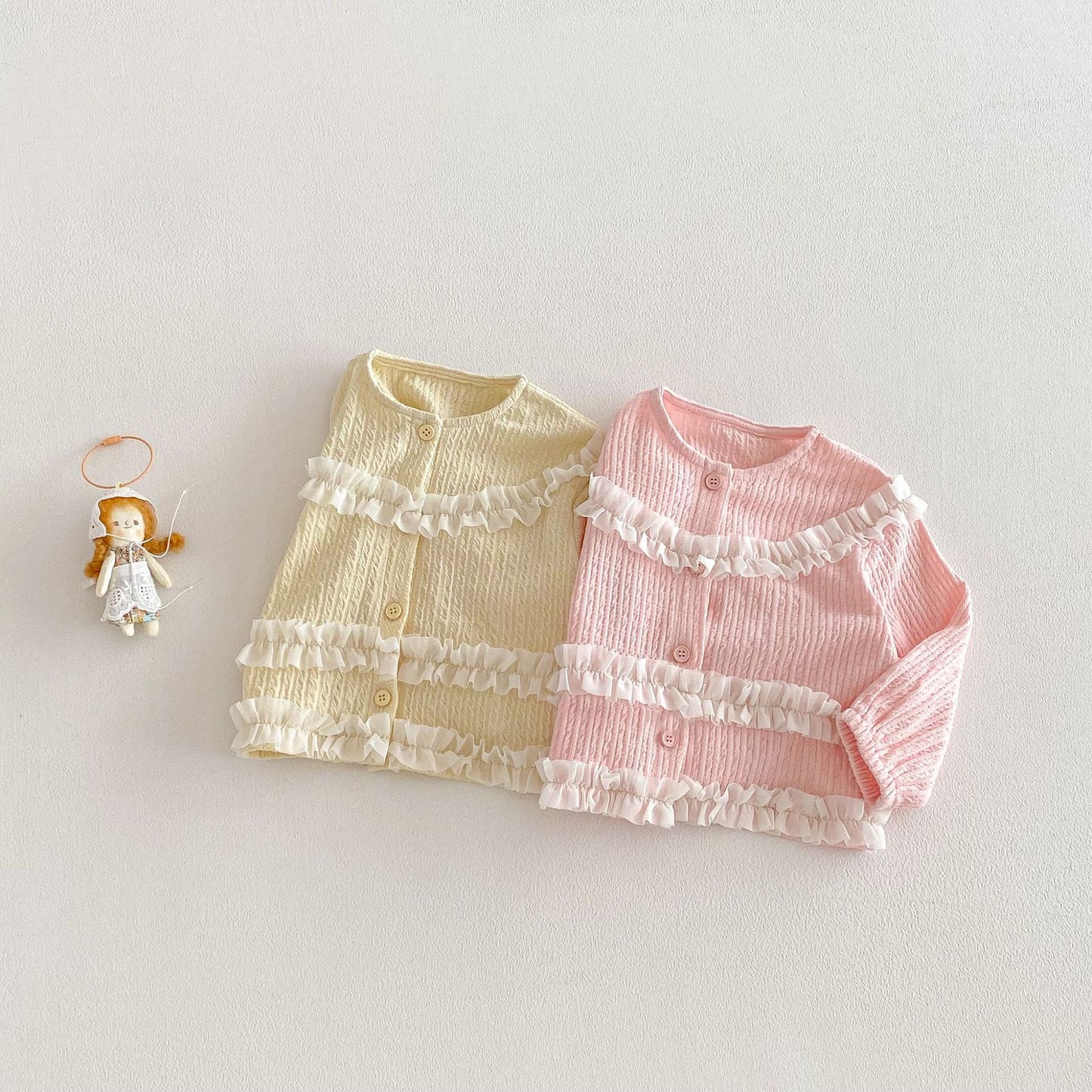 【BABY&KID】韓国風フリルデザイン長袖トップスSK103513