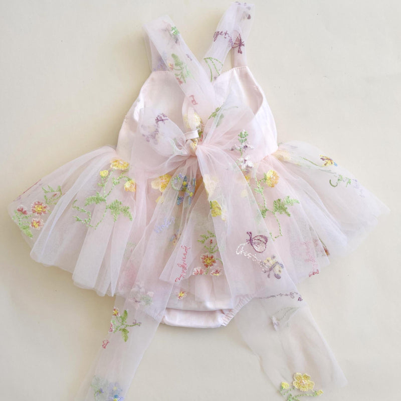【BABY】夏新作 チュール刺繍キャミロンパースワンピSK082214