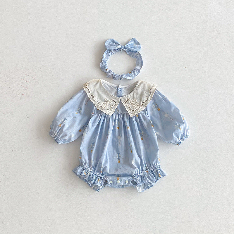 【姉妹服】バルーン刺繍襟ロンパース、ワンピースSK101116