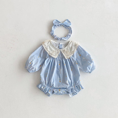 【姉妹服】バルーン刺繍襟ロンパース、ワンピースSK101116
