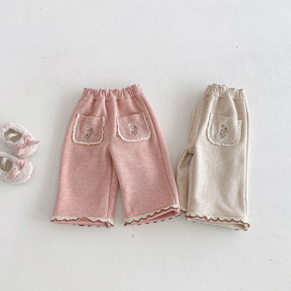 【BABY&KID】冬新作刺繍入りあったかカジュアルパンツSK103028