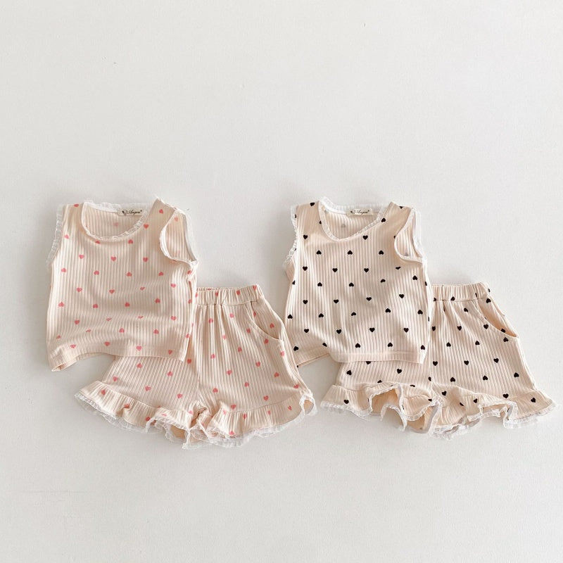 【BABY&KID】夏新作 レースハートセットアップSK080210