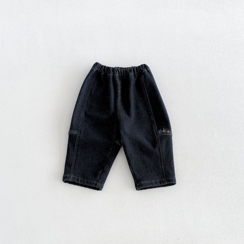 【BABY&KID】冬新作刺繍裏起毛デニムパンツSK108510