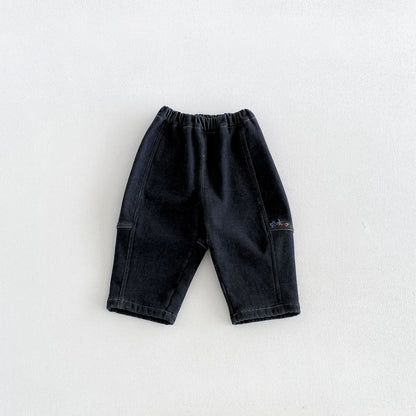 【BABY&KID】冬新作刺繍裏起毛デニムパンツSK108510