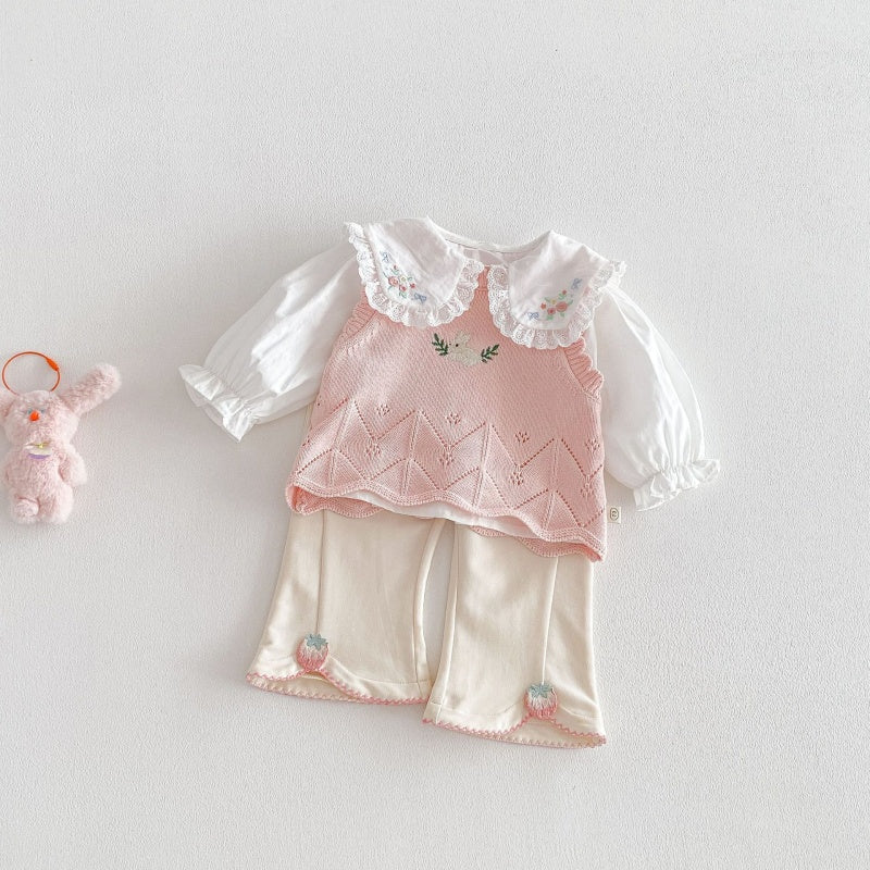 【BABY&KID】どうぶつ刺繍ニットベストSK104117