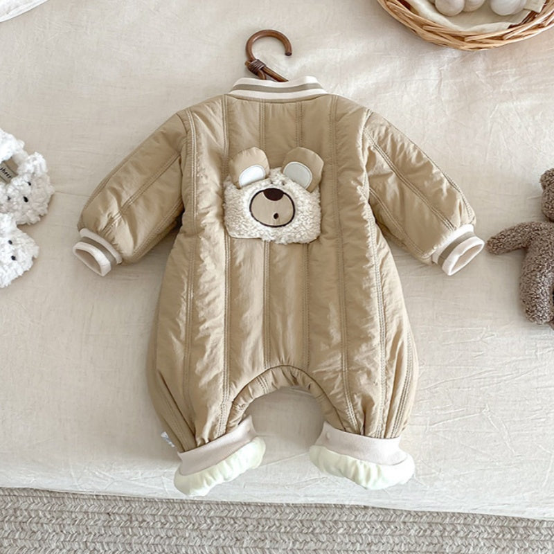 【BABY】冬新作くまさん裏起毛カバーオールSK102716
