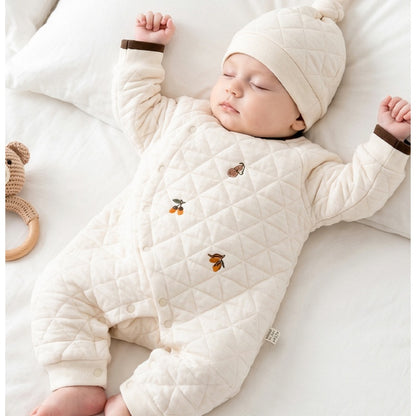 【BABY】冬新作レトロダイヤ柄刺繍カバーオールSK108209