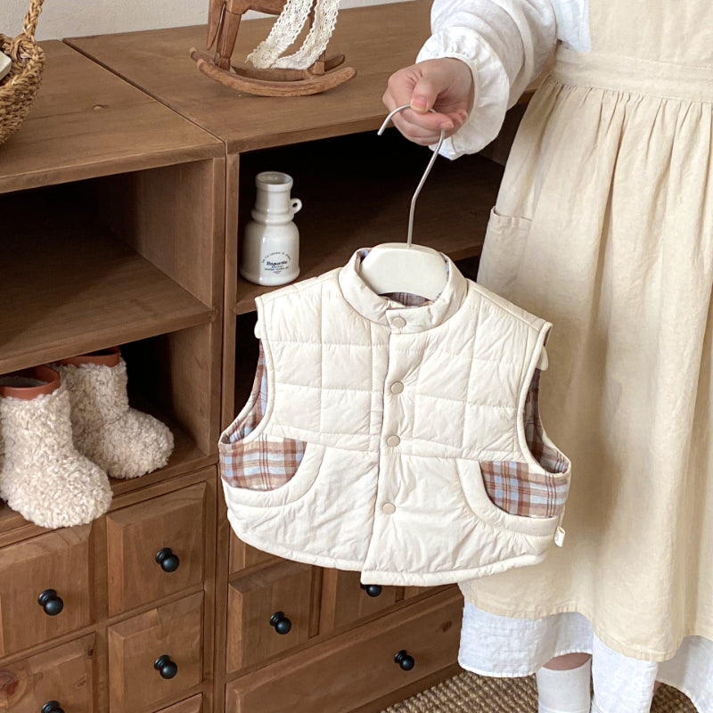 【BABY&KID】冬新作刺繍カートゥーンリバーシブルベストSK102517