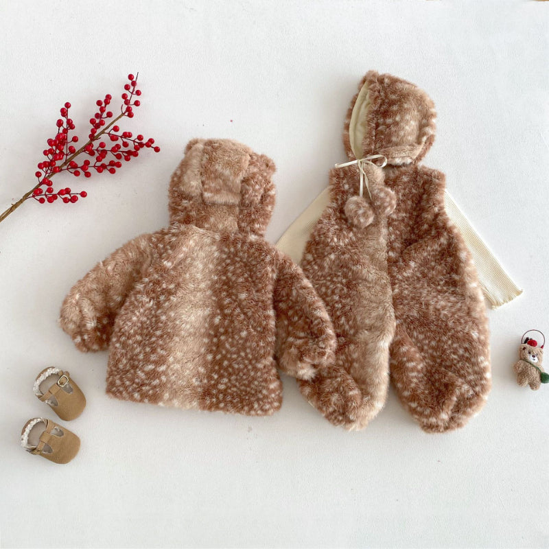 【BABY&KID】冬新作かわいいトナカイあったかカバーオール、フード付きアウターSK103021