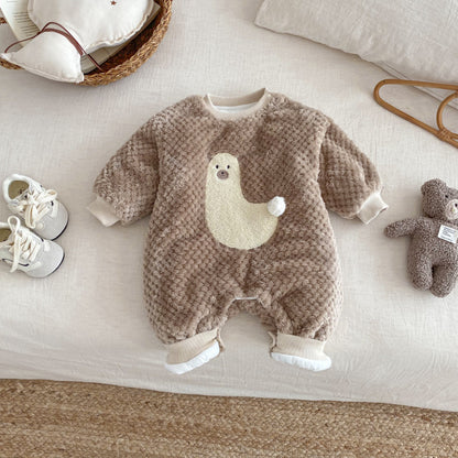 【BABY】ポンポンキルティング裏起毛カバーオールSK102929