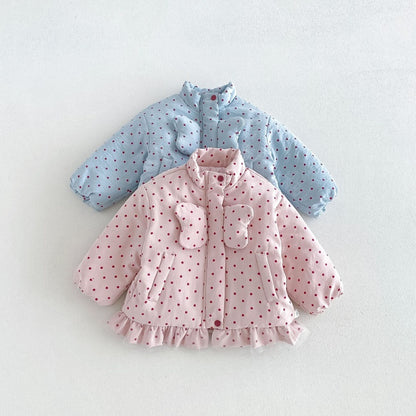 【BABY&KID】冬新作かわいいドット中綿ジャケットSK108514
