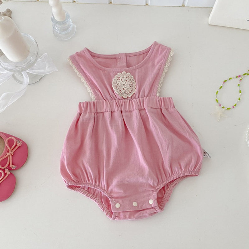 【BABY】花刺繍サロペットロンパース&小花柄ブラウスSK100413