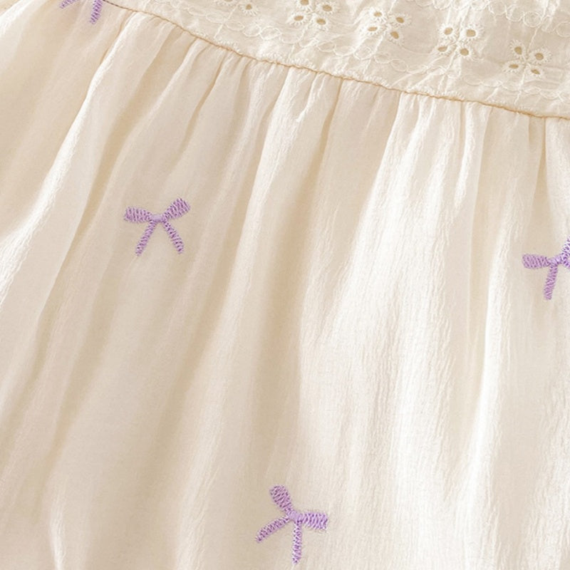 【BABY】夏新作 刺繍蝶結び柄ロンパースSK090602