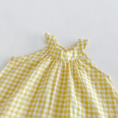 【BABY&KID】夏新作イエローチェックセットアップSK105804