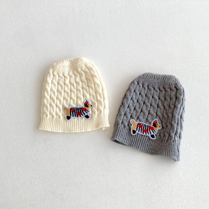 【BABY】ワンちゃん刺繍ニットカバーオール＆帽子SK092505