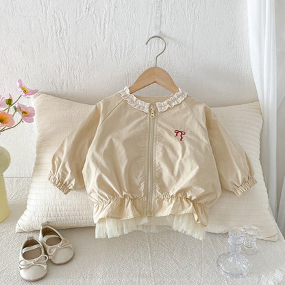 【BABY】蝶結び刺繍チュール縁アウターSK100450