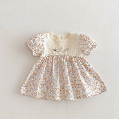 【BABY&KID】夏新作 フラワー、無地ワンピースSK080308