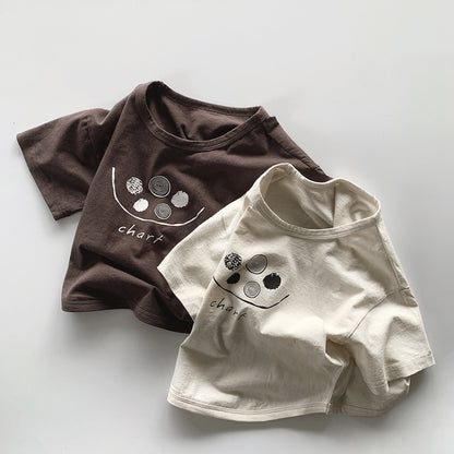 【BABY&KID】夏新作 薄手コットン半袖TシャツSK080818