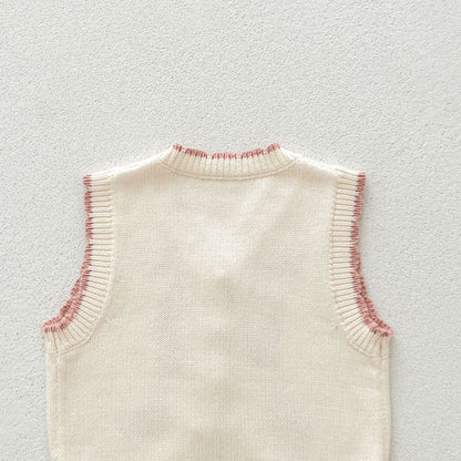 【BABY】いちご刺繍ベストSK100621
