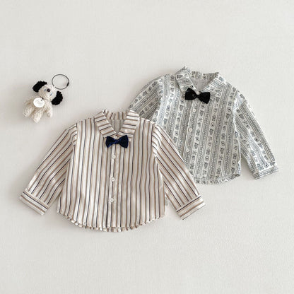 【BABY&KID】韓国風リボンタイシャツ、サロペットパンツSK103521