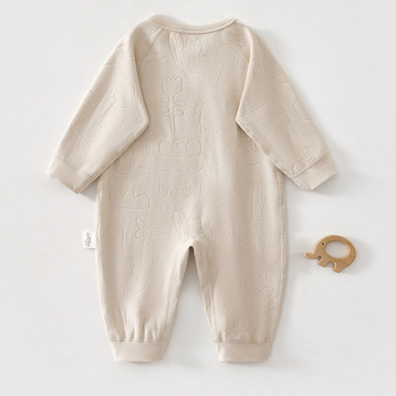 【BABY】北欧風ジャカード前開きカバーオールSK102624