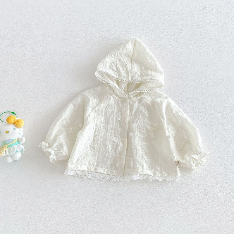 【BABY&KID】夏新作フリルフードUVカーディガンSK105908