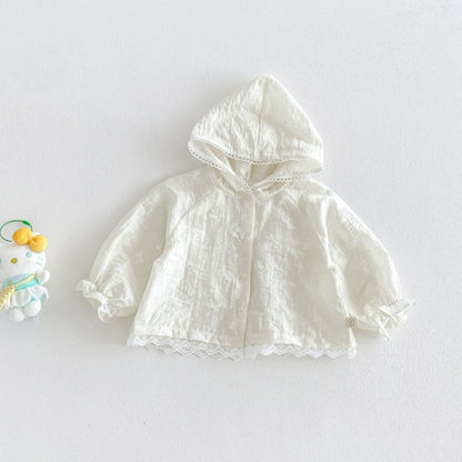 【BABY&KID】夏新作フリルフードUVカーディガンSK105908