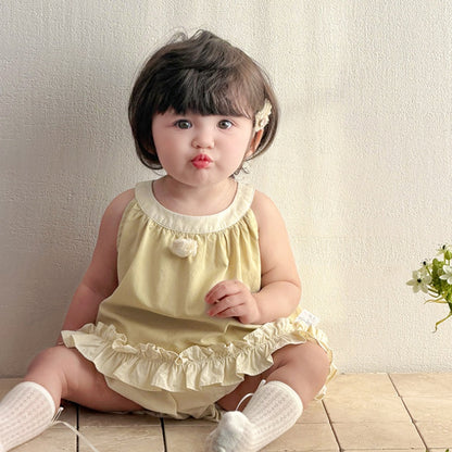 【BABY&KID】夏新作フリルノースリーブセットアップSK104801