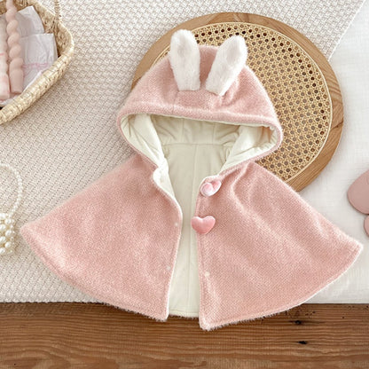 【BABY】うさ耳裏起毛あったかポンチョSK102934