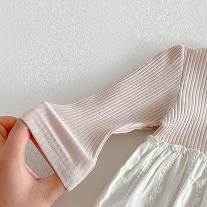 【BABY&KID】ラウンドネックフリル裾綿セットアップSK104307