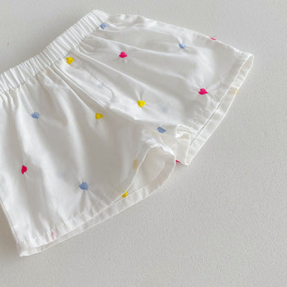 【BABY】夏新作 カラフルハート刺繍セットアップSK092214