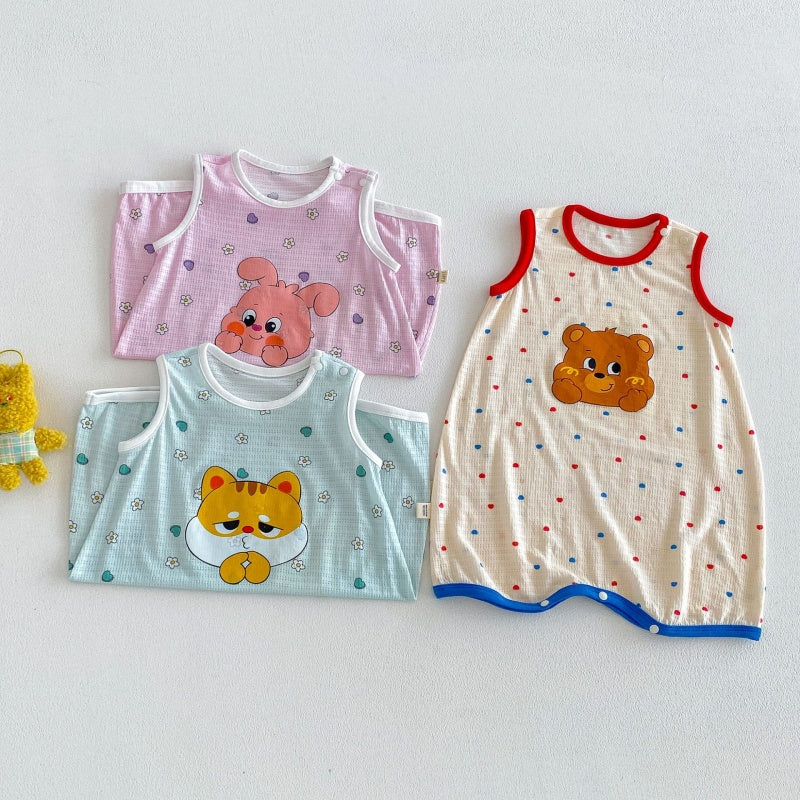 【BABY】夏新作ドット小花柄カバーオールSK105610