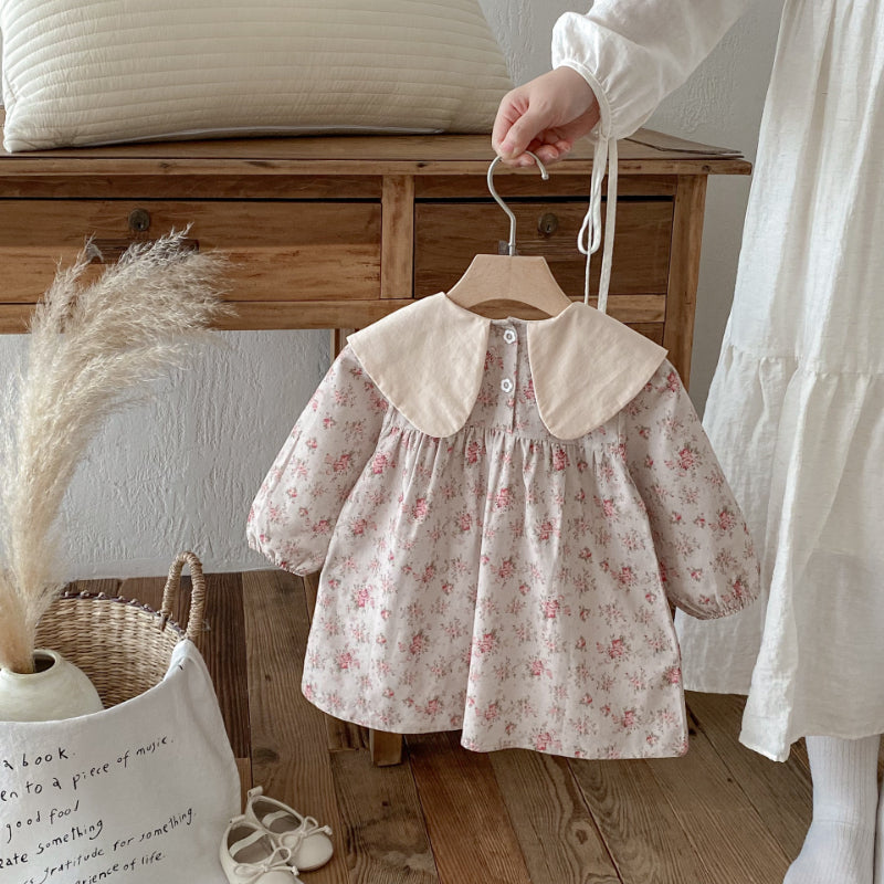 【BABY&KID】花柄刺繍スクエアネックワンピースSK011016