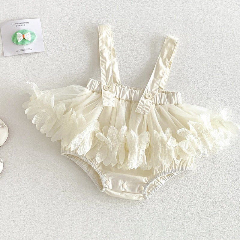 【BABY】夏新作チュールサロペットロンパース、透かし編みニットベストSK105306