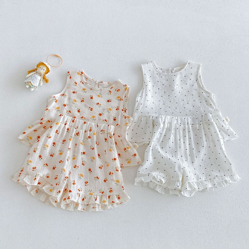 【BABY&KID】夏新作ハート、フラワーセットアップSK105911