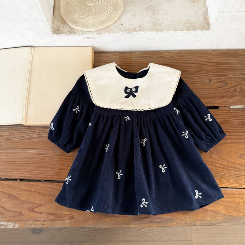 【BABY&KID】コーデュロイ蝶結びワンピースSK011002
