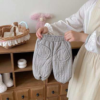 【BABY&KID】冬新作無地裏起毛パンツSK102531