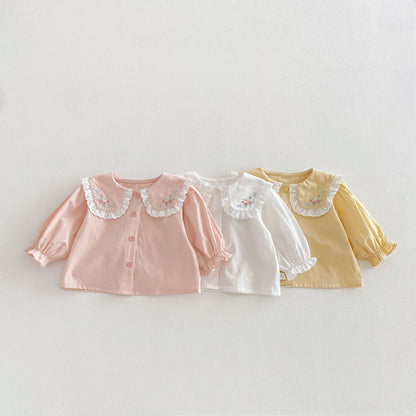 【BABY&KID】レース小花柄ドールカラーシャツSK103509