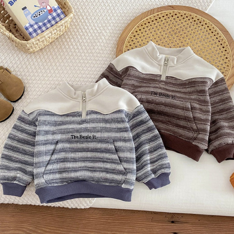 【BABY】冬新作ボーダー裏起毛スウェットSK102728