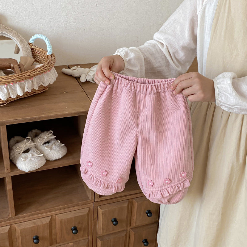 【BABY&KID】冬新作小花裏起毛パンツSK102519